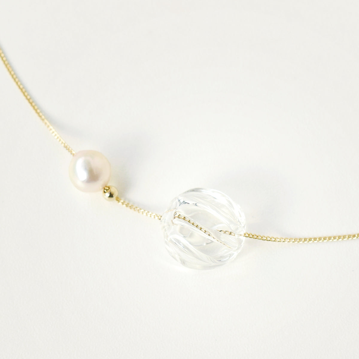 <Seashore × iriser -イリゼ- > オフショア ネックレス あこや真珠 8mmUP ホワイト ガラス コラボ商品