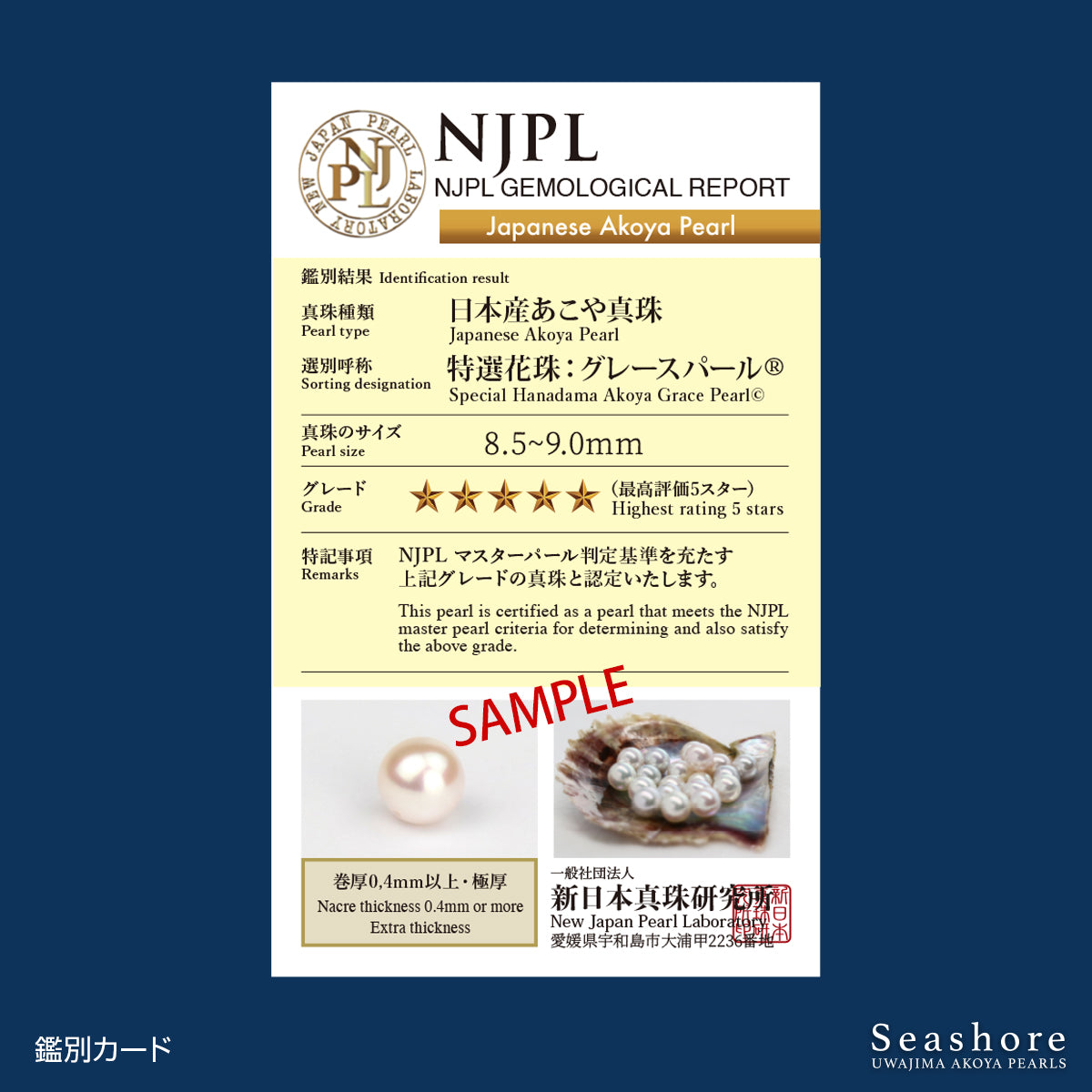 花珠真珠 パールリング 指輪 あこや真珠【8.5-9.0mm】SV925 プラチナ仕上げ 9号/11号/13号/15号 5Sカード鑑別付 保管用ケース付 (5798)