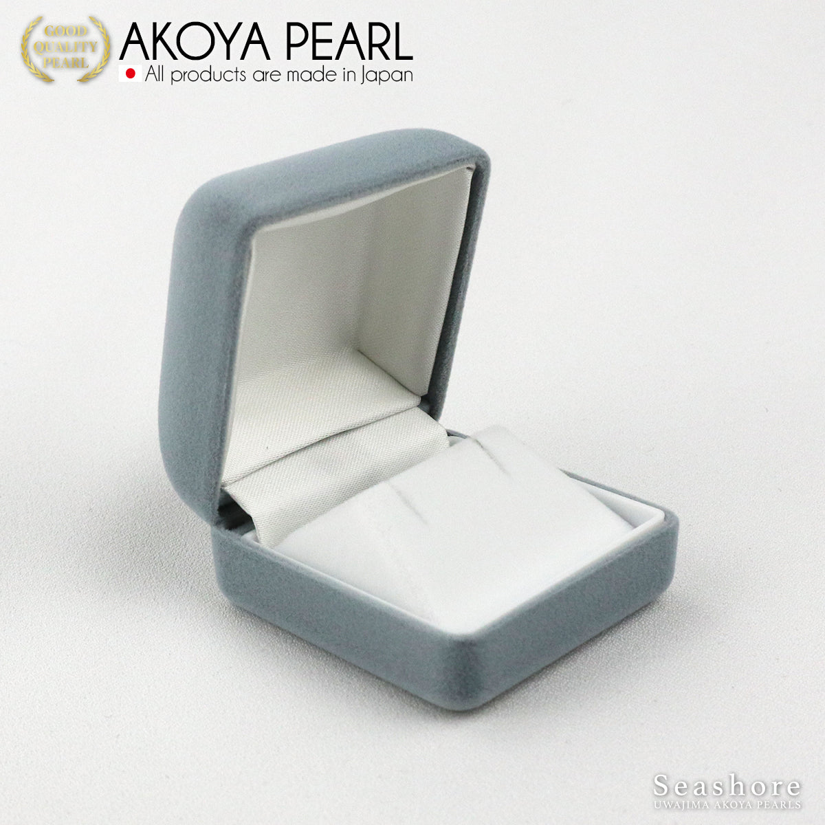 珍珠耳环 耳钉型 白色 [8.0-8.5mm] K18G K14WG Akoya Akoya 珍珠收纳盒 附简约