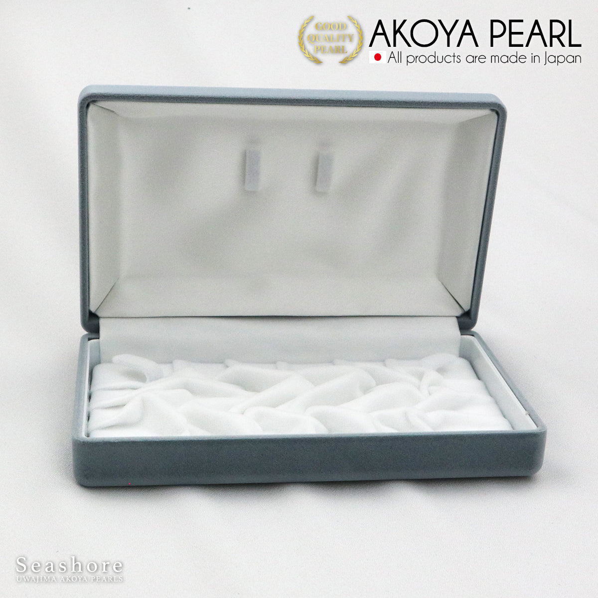 ネックレス ケース グレー 真珠 パール ジュエリー アクセサリー フォーマル 宝石 コンパクト ギフト ボックス 化粧箱 ネックレスのみ収納可能　(2.0.745.1759)