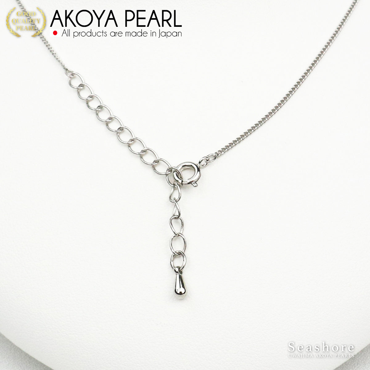 Akoya 珍珠婴儿珍珠吊坠波浪吊坠 [4.5-5.5 毫米] 黄铜铑珍珠项链
