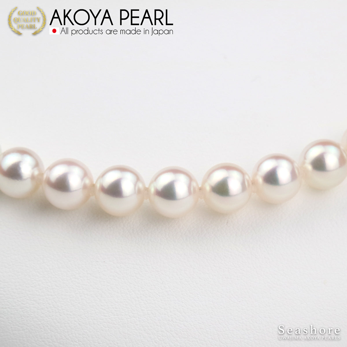 [特选材质：佛罗伦萨珍珠] Akoya 珍珠正装项链 2 件套 [9.0-9.5 毫米] 耳环/耳环 白色卷状厚度 0.5 毫米或以上 附赠真品证书存储盒